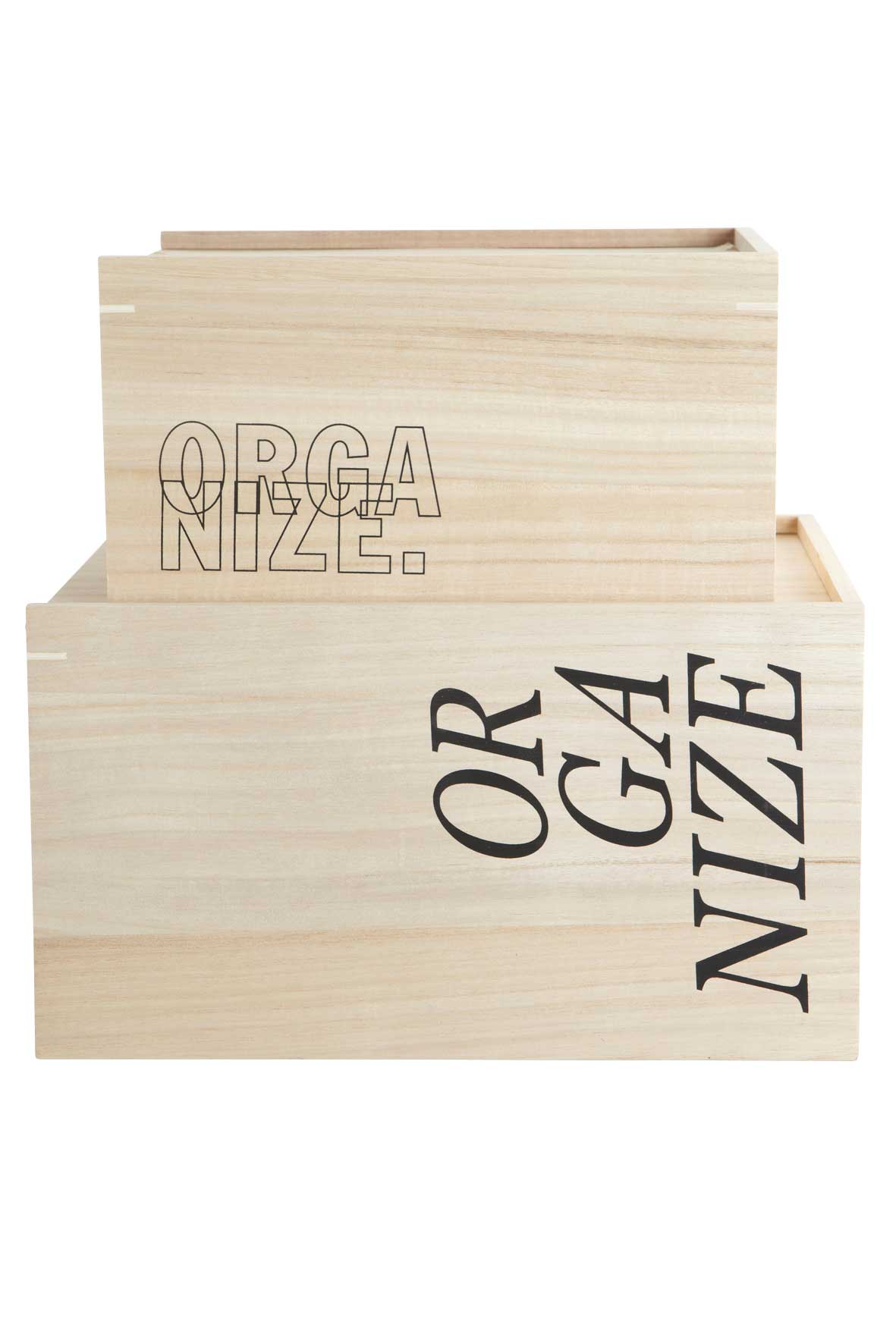 Houten opbergdozen met schuifdeksel ‘Organizer’