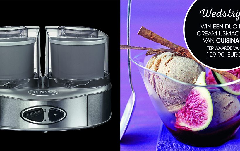 Win één van de vier nieuwe Duo Ice Cream ijsmachines van Cuisinart