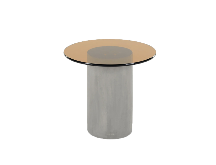 organische vorm tafel beton en glas made